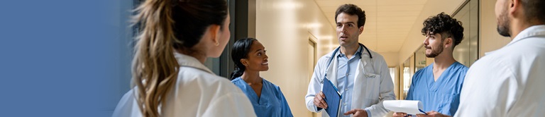 A group of providers talking
