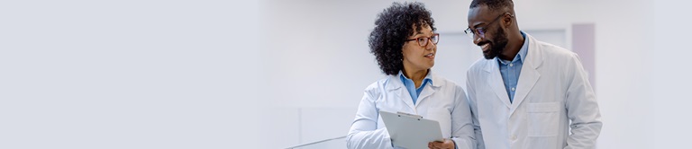 Providers looking at a clipboard