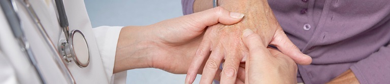 Examining a hand