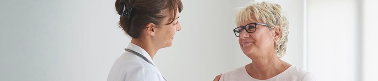 Patient talking with a provider