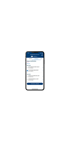 Choosing medications on the phone app.