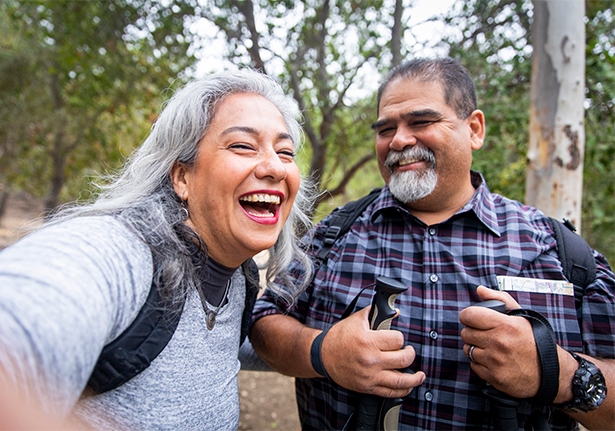 Couple smiling