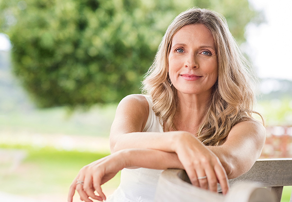 woman looking at camera