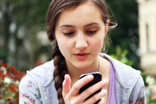 Girl looking at her phone