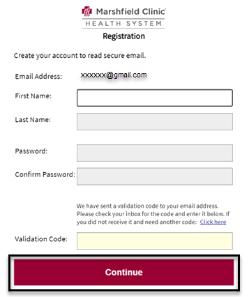 Registration Screenshot