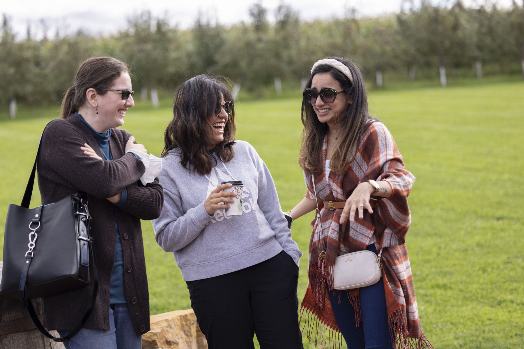 Group of residents talking outdoors