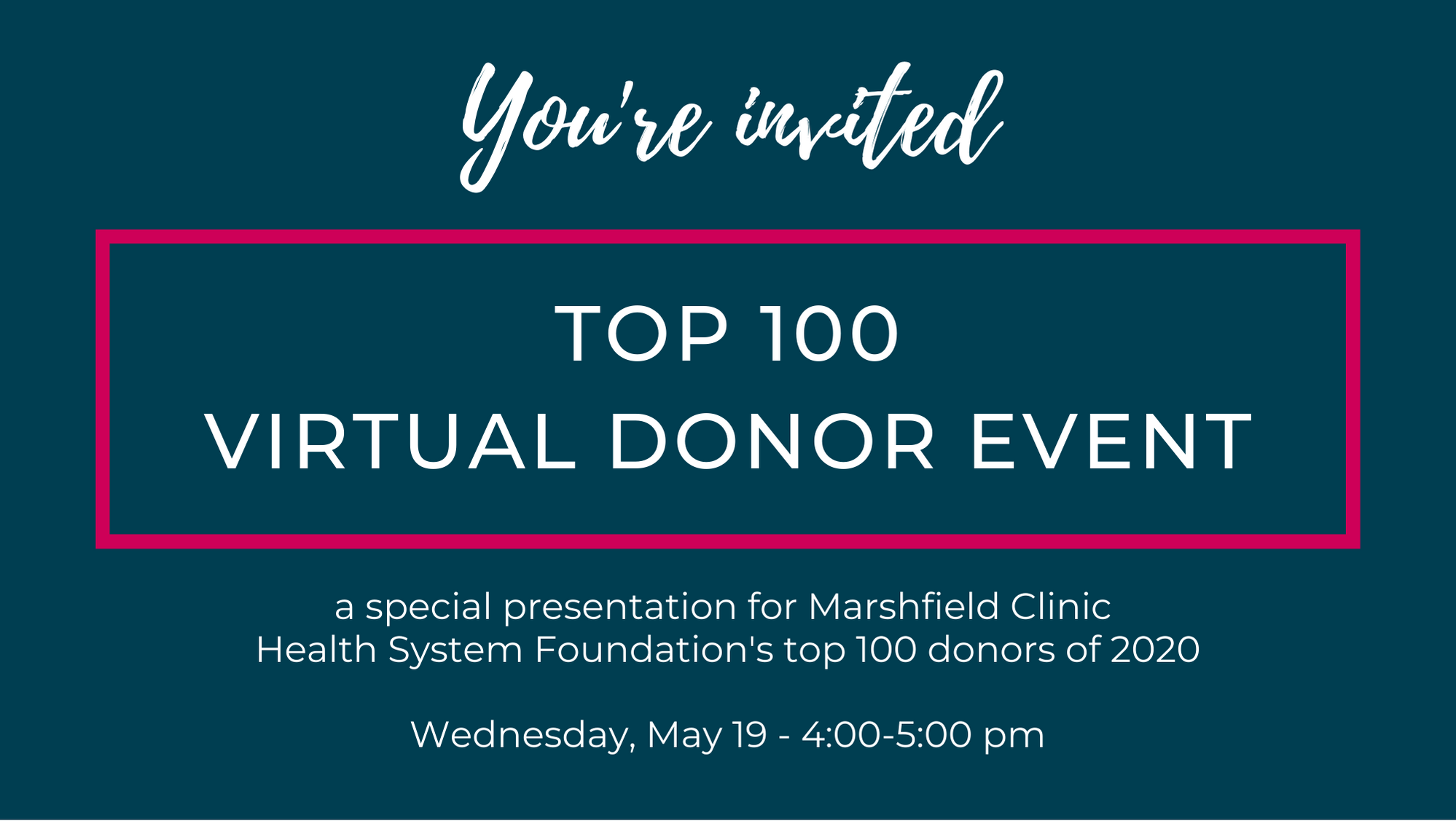 Top 100 virtual donor event