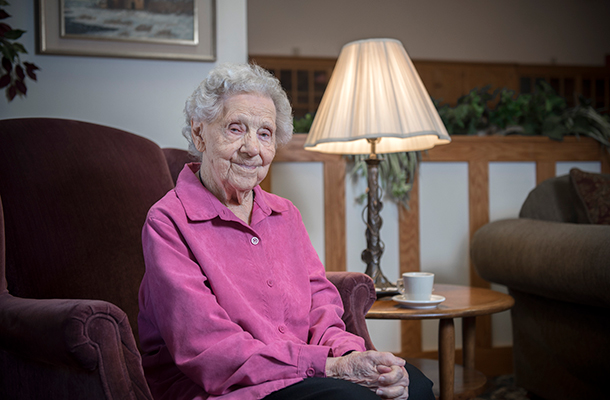 Portrait of Ruth Wenzel, 100 years of age