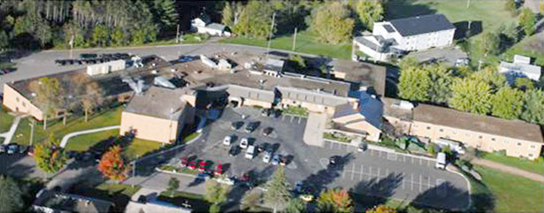 Aerial photo of Neillsville hospital in Neillsville, Wis.