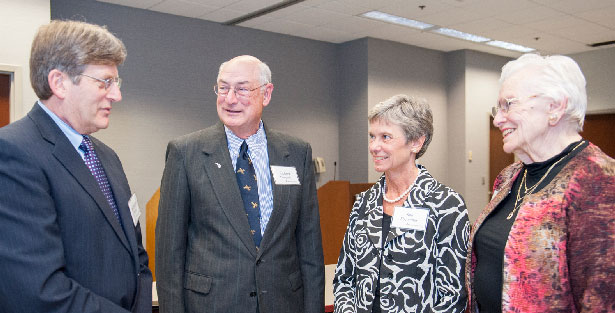 Pictured are Dr. Reding (from left), Richard Pamperin, Sue Ebenreiter and Sally Ebenreiter.