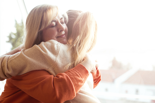 two women hugging