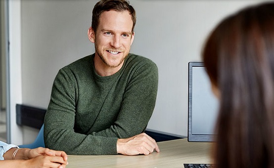 Image of man having an appointment with his provider