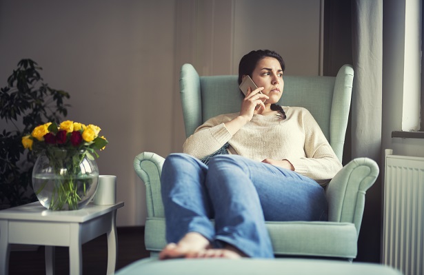 woman on a phone call