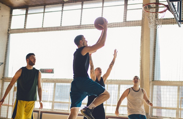 men playing basketball