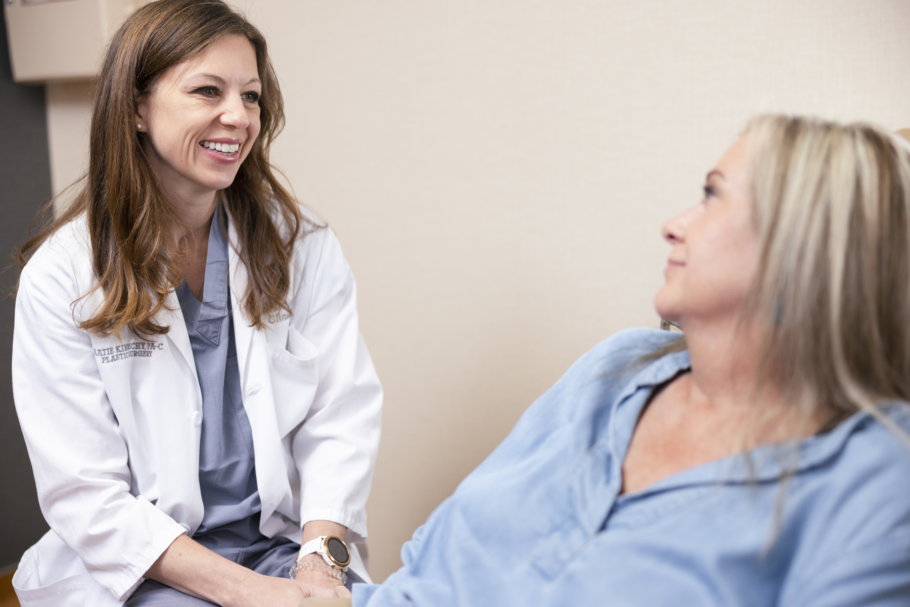 Provider talking to patient