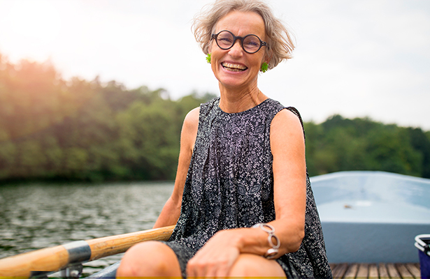  woman in a boat