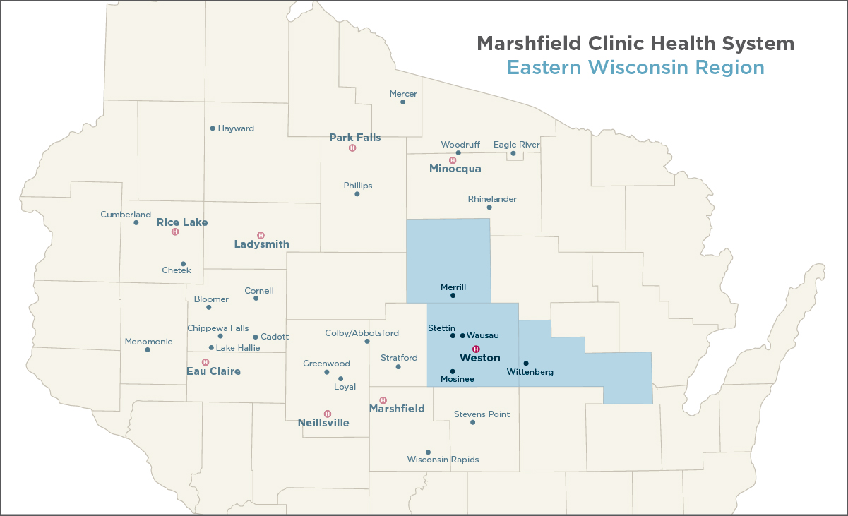 map of eastern Wisconsin region