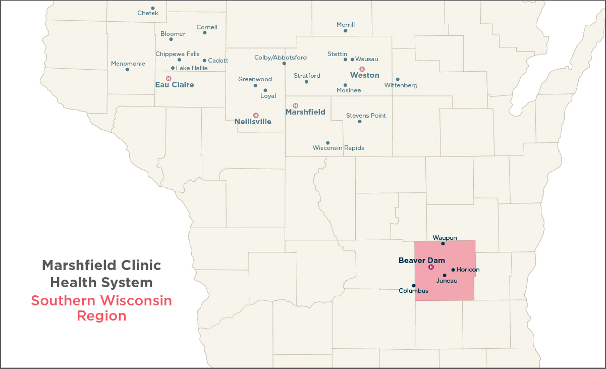 map of southern Wisconsin region