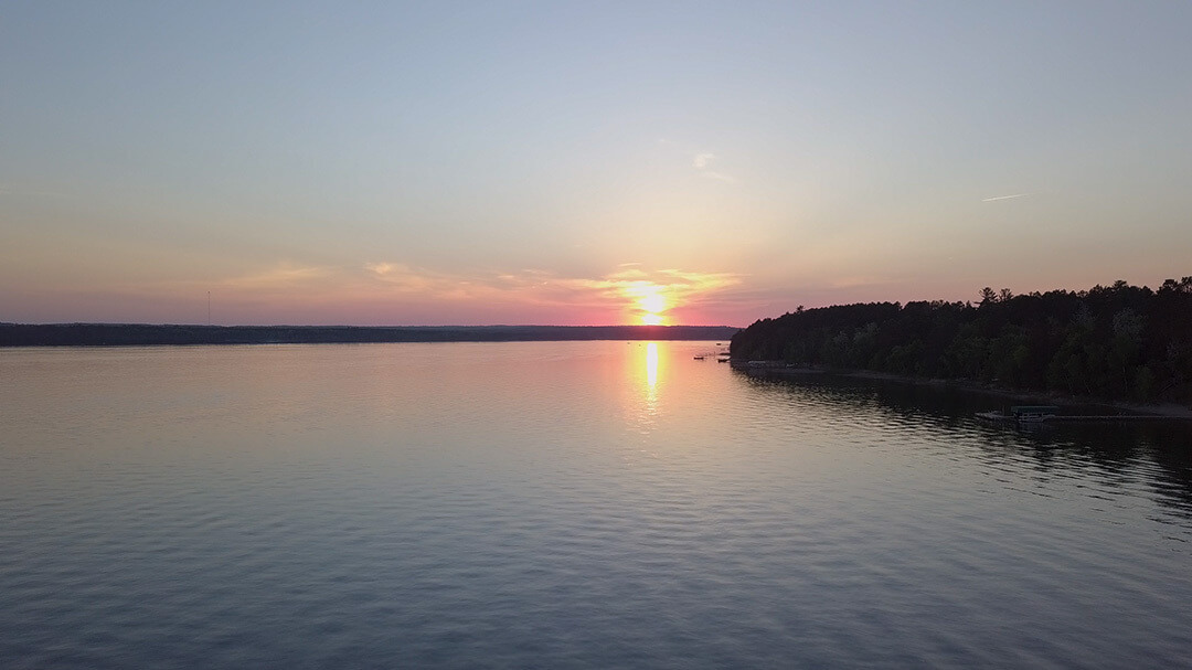 sunset over a lake