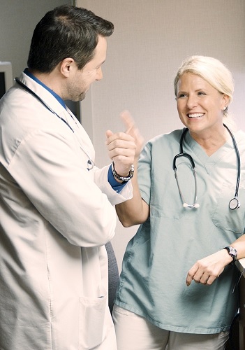 medical staff talking