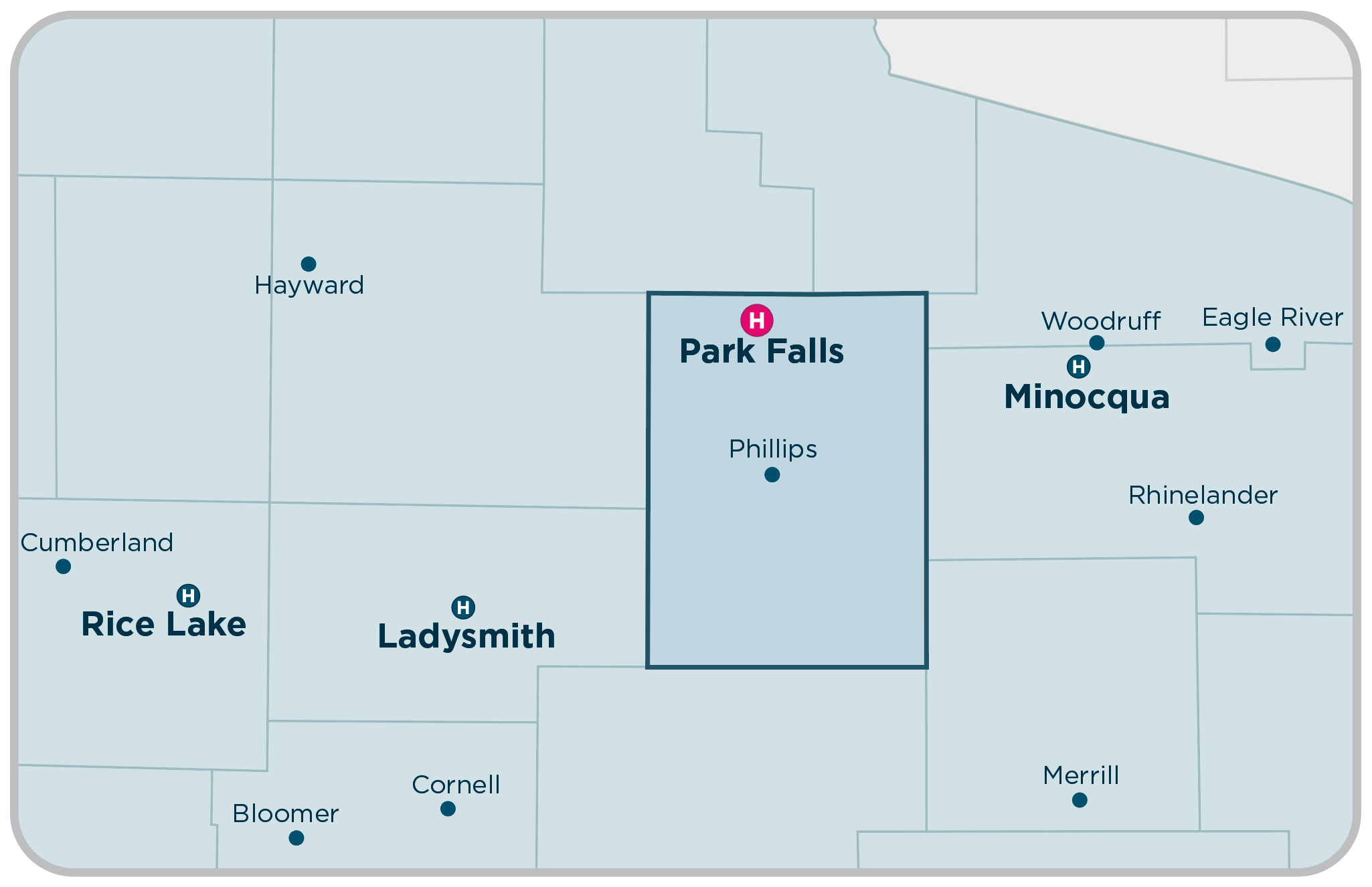 Park Falls map