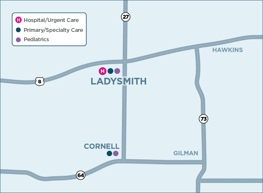 Ladysmith map