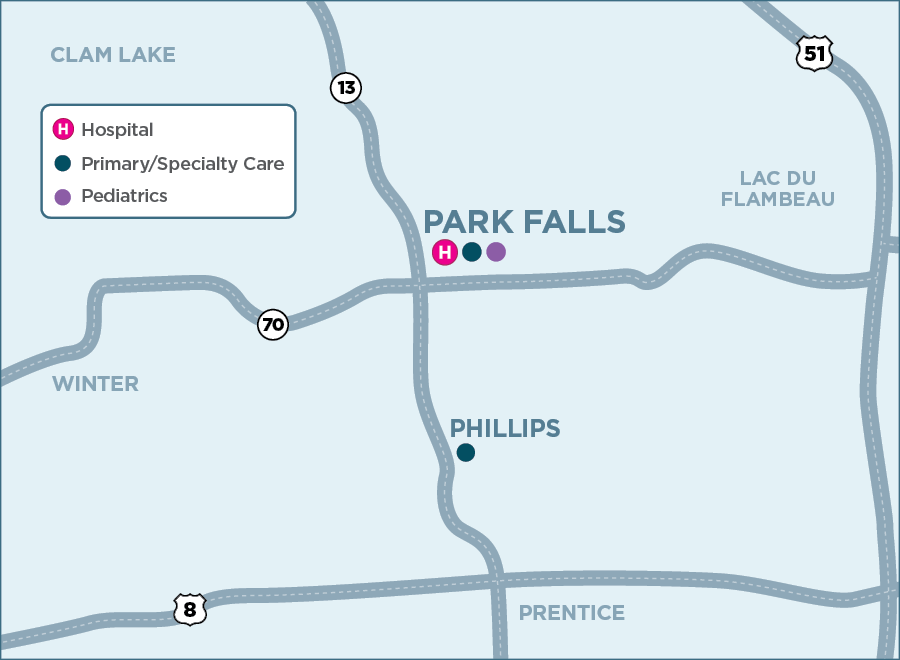 Park Falls map