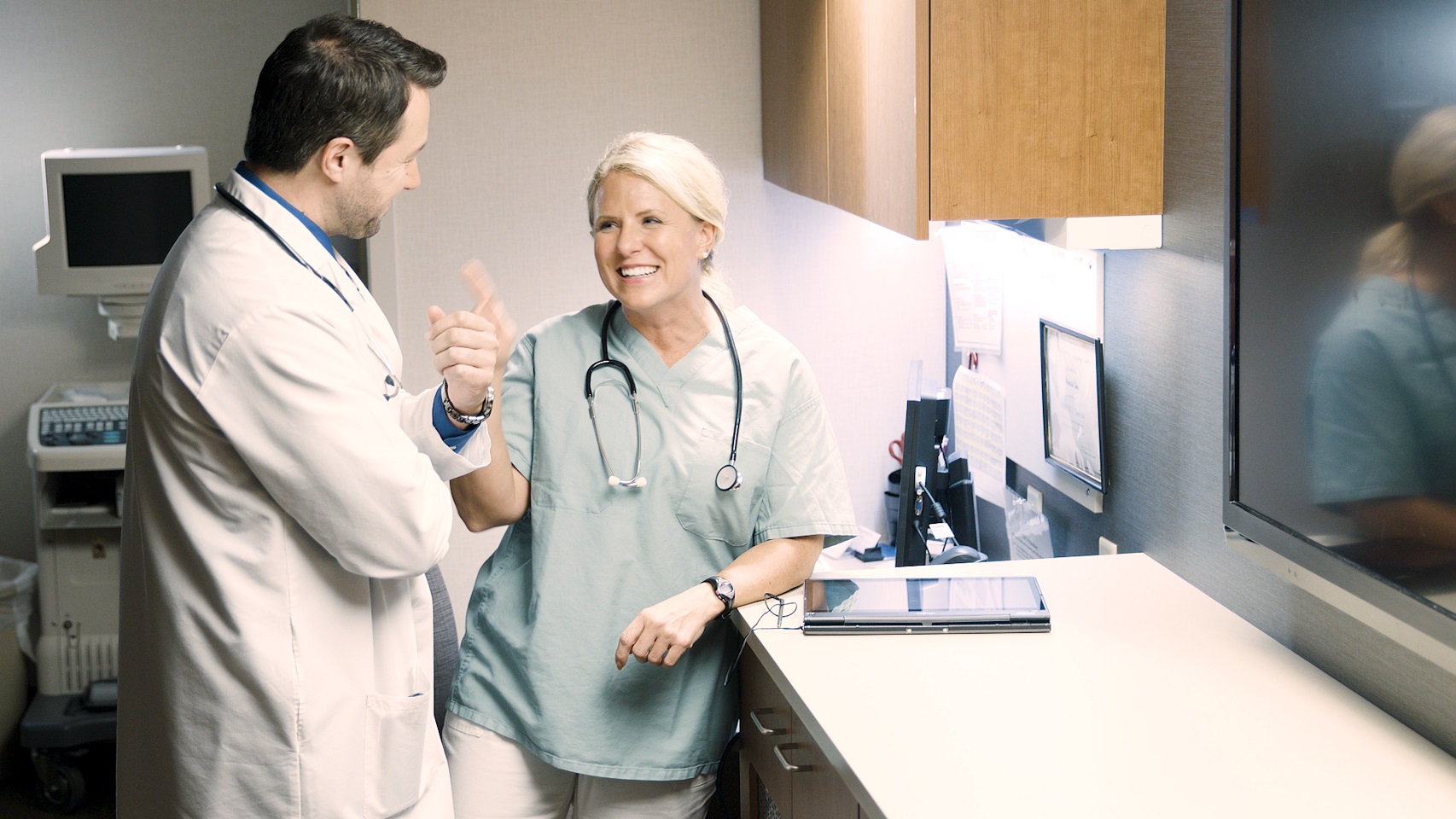 medical staff talking